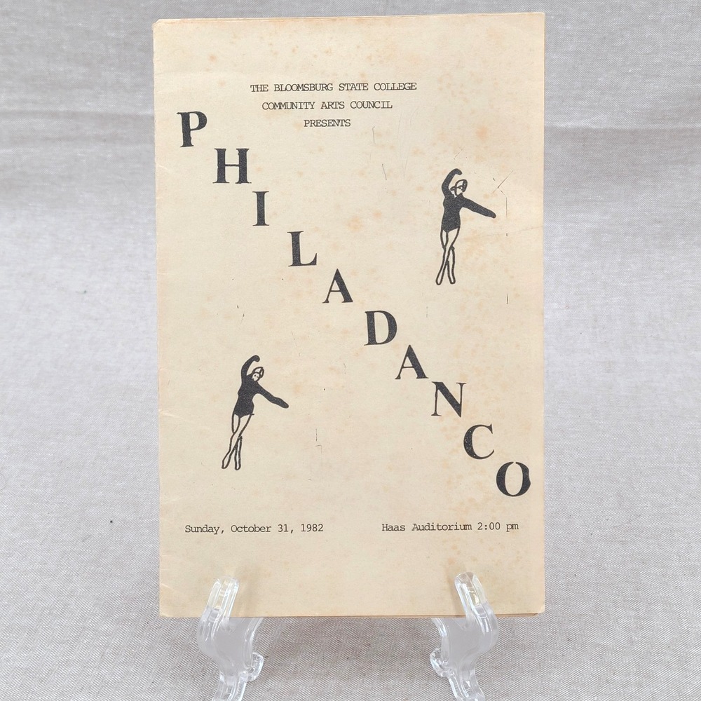 Vintage 1982 Bloomsburg State College Philadanco Program Emphera BU Pennsylvania
